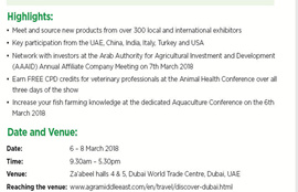 Jiangshan Will attend the AgraME 2018 Exhibition in Dubai UAE